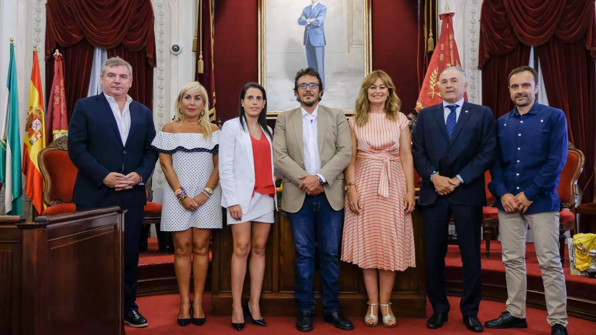 Recepción del Trofeo Carranza en el Ayuntamiento de Cádiz, esta mañana / La Razón