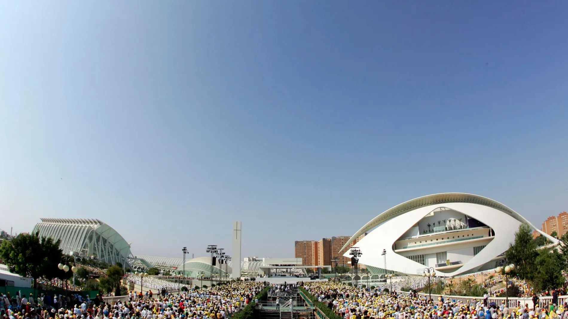 Vista general de la visita del Papa a Valencia en 2006