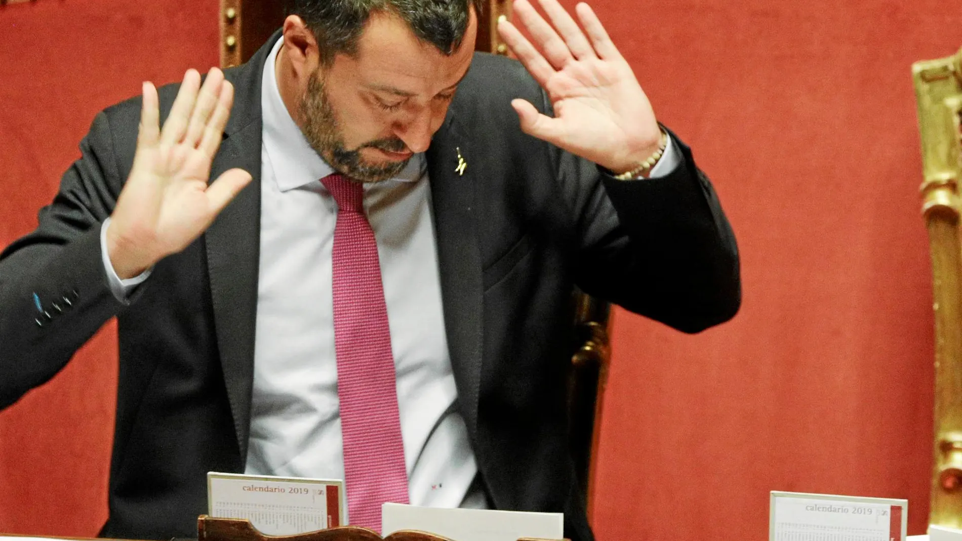 Matteo Salvini, en la Cámara italiana, negó ayer cualquier relación con el caso