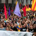 Manifestación en Barcelona con motivo de la Diada de 2019