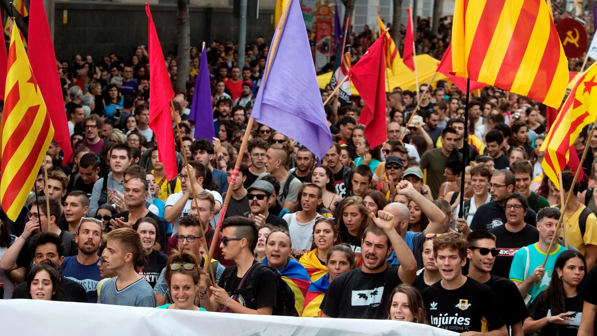 Manifestación en Barcelona con motivo de la Diada de 2019
