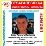 Aleix Talavera, en la imagen difundida por SOS Desaparecidos
