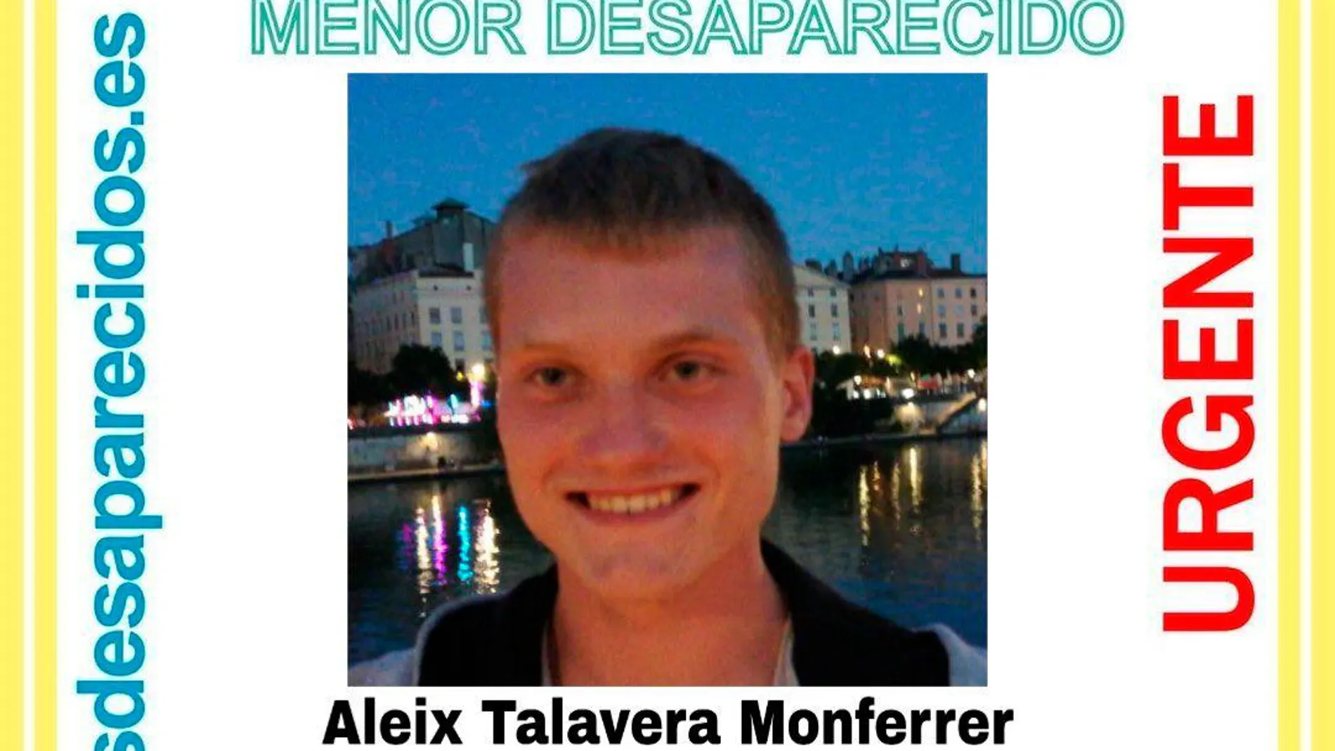Aleix Talavera, en la imagen difundida por SOS Desaparecidos