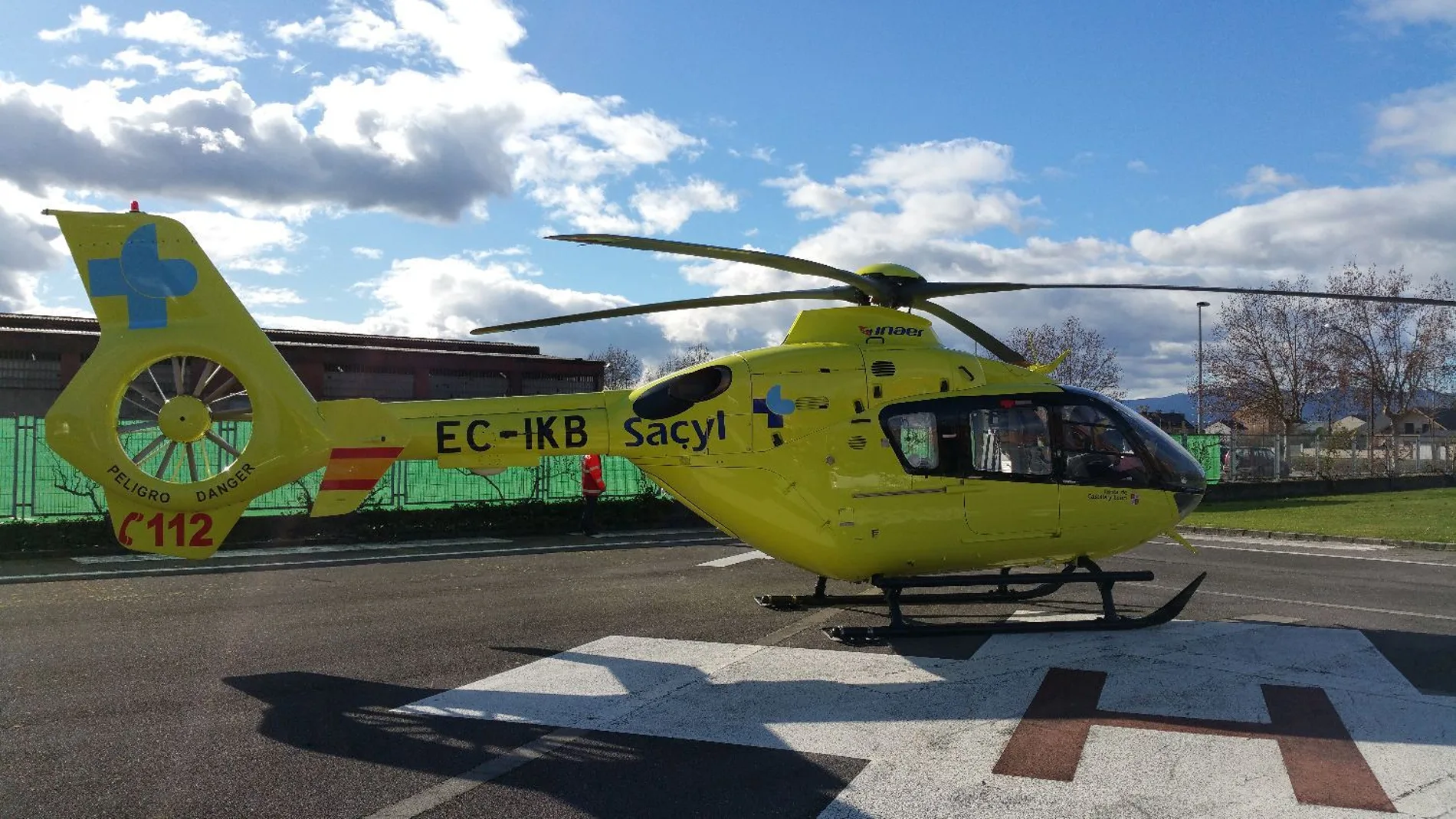 Un helicóptero medicalizado tuvo que trasladar a la mujer herida hasta Valladolid