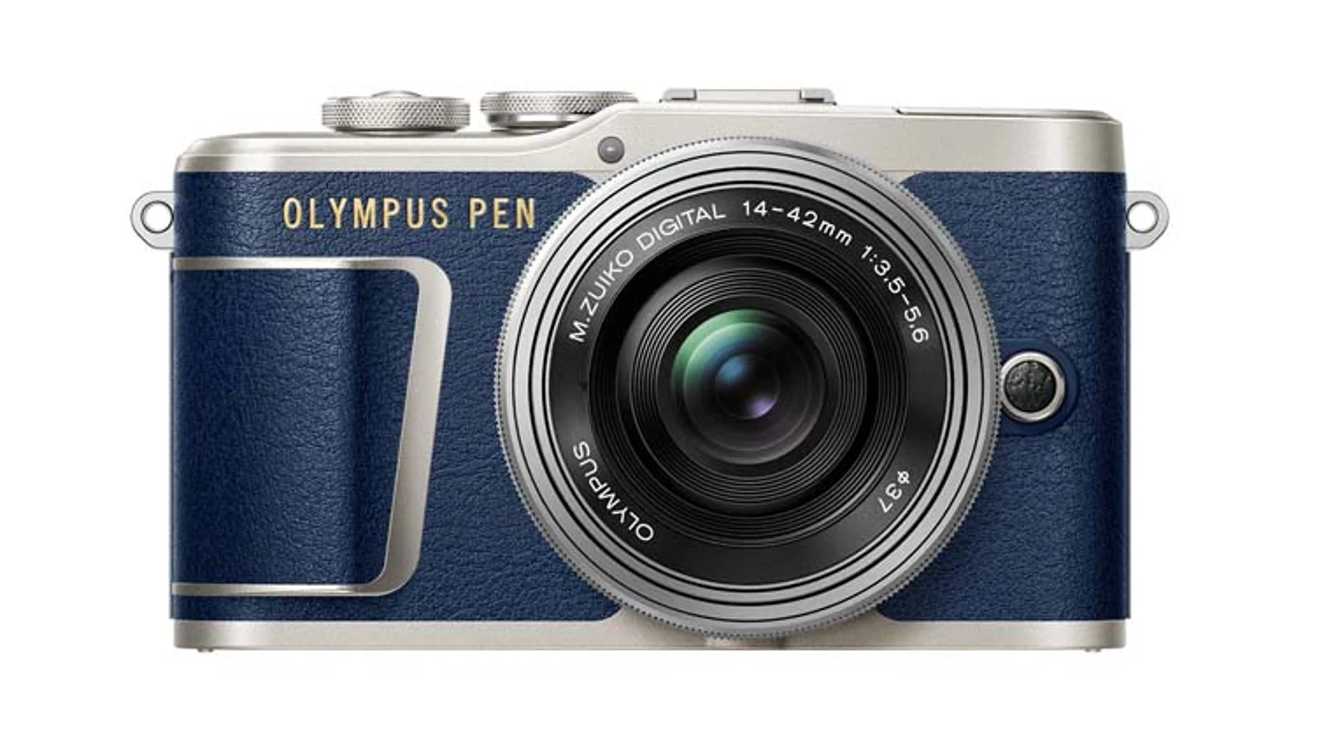La cámara digital Olympus PEN E-PL9 destaca por la empuñadura en piel y los mandos de metal.