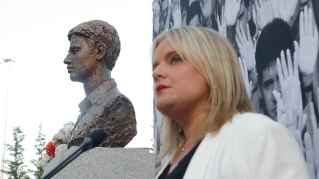María del Mar Blanco en un acto en recuerdo de su hermano asesinado por ETA