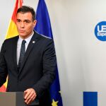 El presidente del Gobierno en funciones, Pedro Sánchez, desde Bruselas