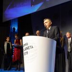 Manuel Vilas durante su discurso tras recoger el Premio. Foto: Miquel González/Shooting