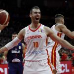 Claver celebra la victoria ante Serbia