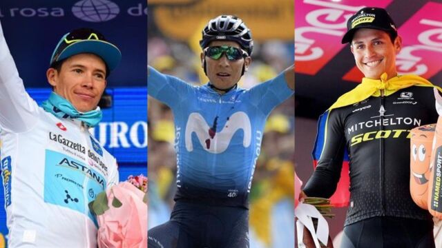 Miguel Ángel López, Nairo Quintana y Esteban Chaves, tres de los favoritos en la Vuelta