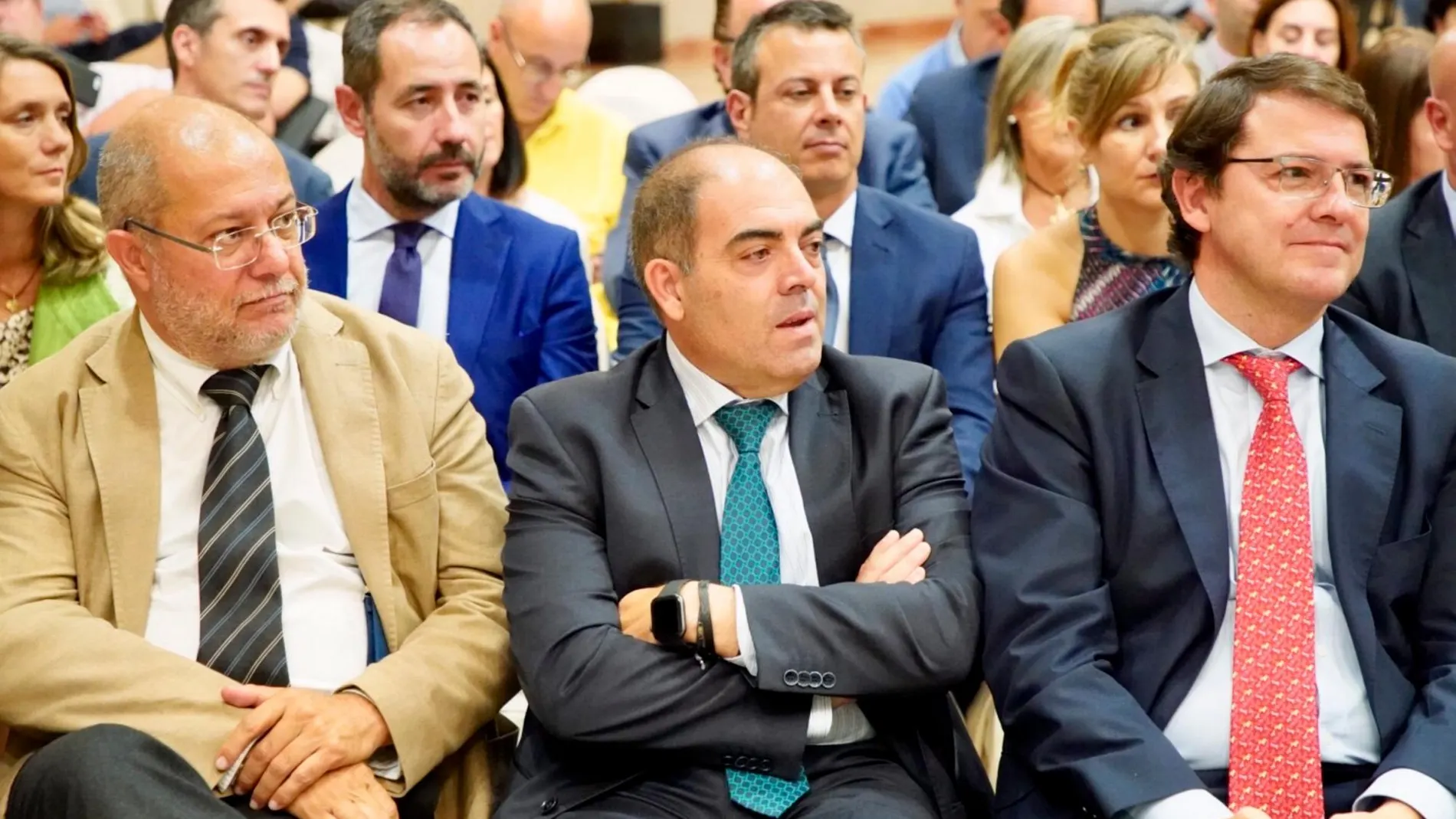 Alfonso Fernández Mañueco, Francisco Igea y Lorenzo Amor, durante la Asamblea general de la Asociación de Trabajadores Autónomos de Castilla y León (ATA)