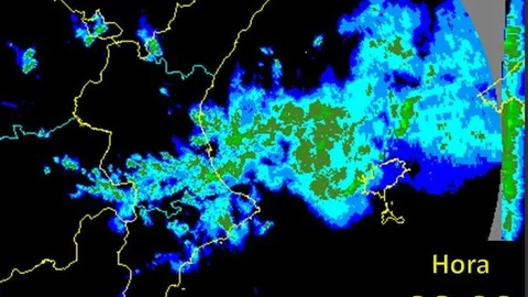 Imagen de la evolución de las lluvias de esta mañana. Aemet