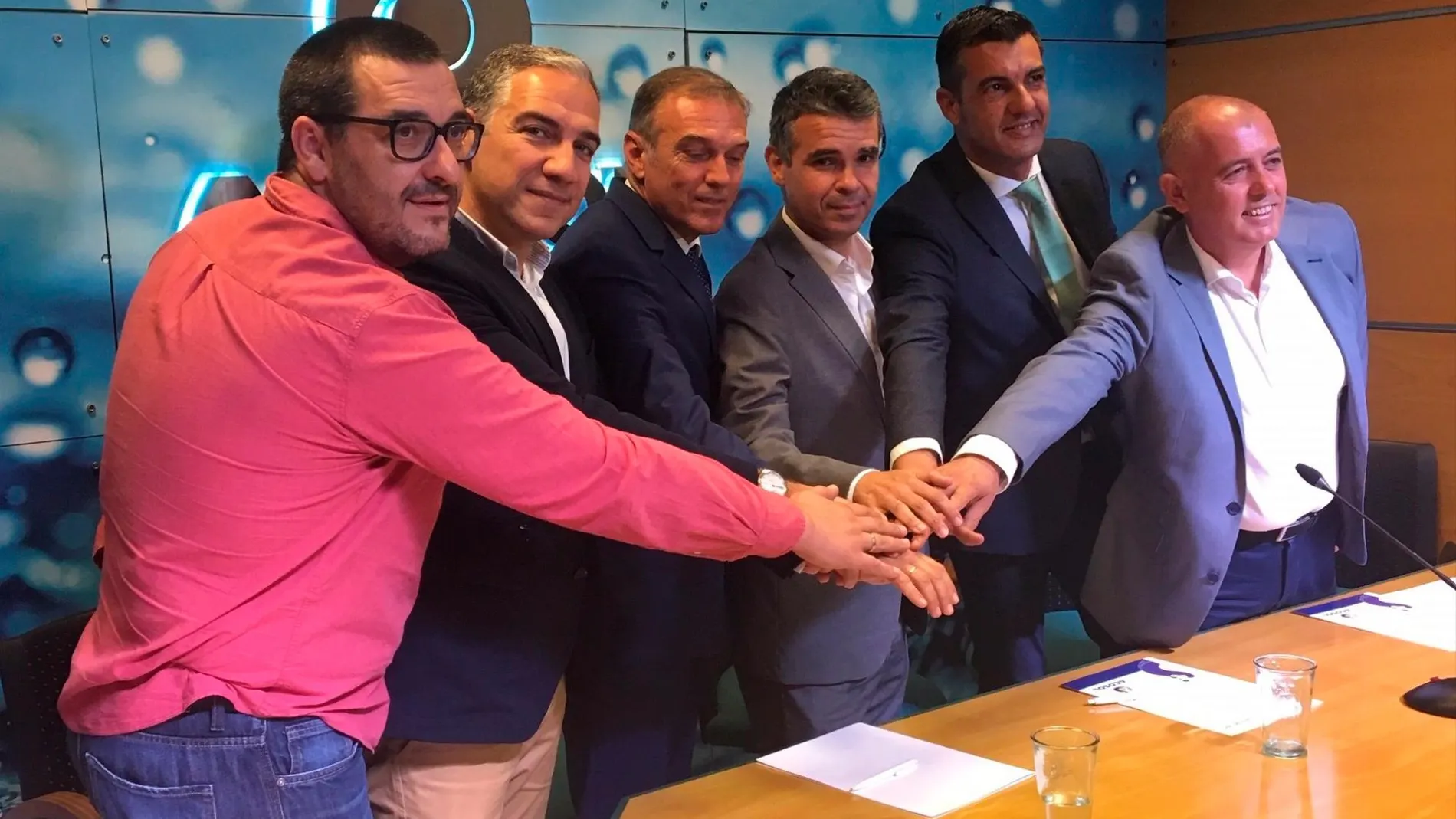 José Antonio Mena (tercero por la izquierda), nuevo presidente de la Mancomunidad de la Costa del Sol / Foto: La Razón