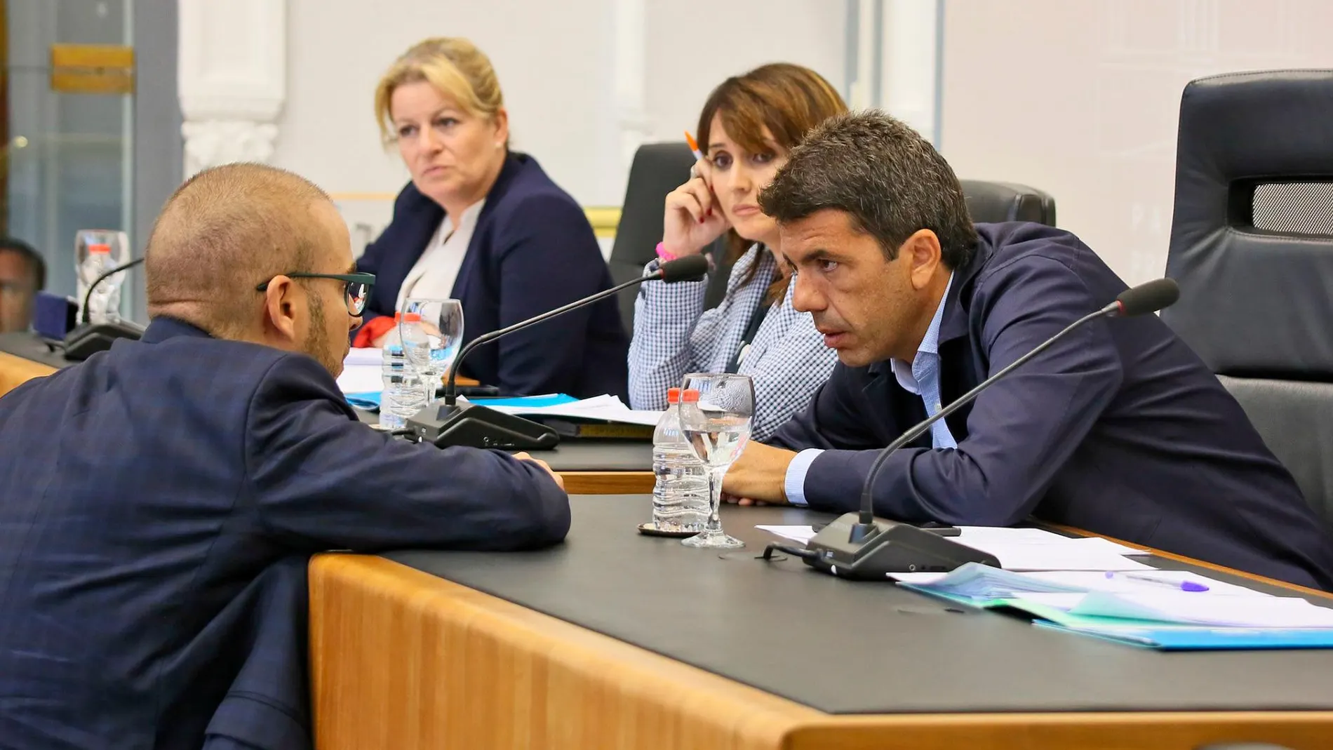 El presidente de la Diputación de Alicante, Carlos Mazón, en un momento del pleno de la Corporación provincia. LA RAZÓN