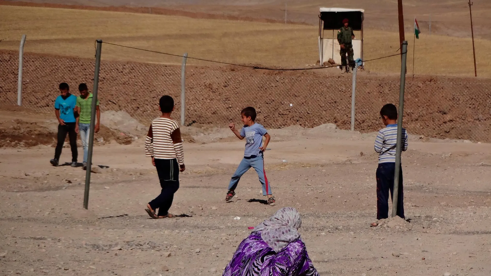 Niños en campamento de refugiados