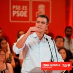 Pedro Sánchez interviene durante el acto de proclamación de la secretaria general del PSE-EE, Idoia Mendia / Ep