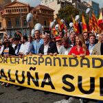 Una imagen de la manifestación en Barcelona del pasado 12 de octubre