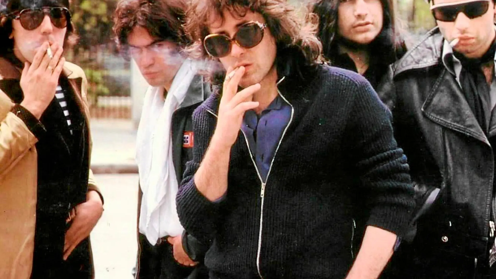 Los integrantes originales de la banda Burning, en una imagen de la portada de su disco «Madrid», de 1978