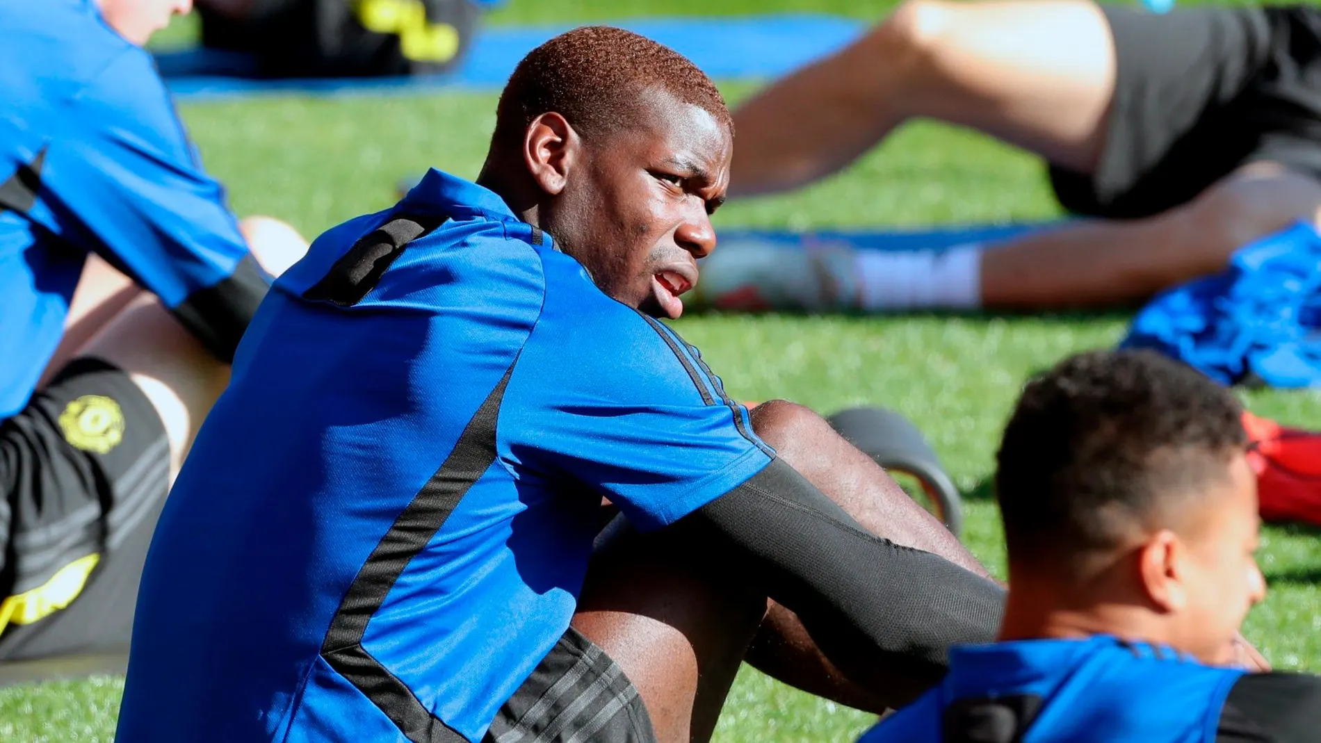 Pogba, entrenando con el Manchester