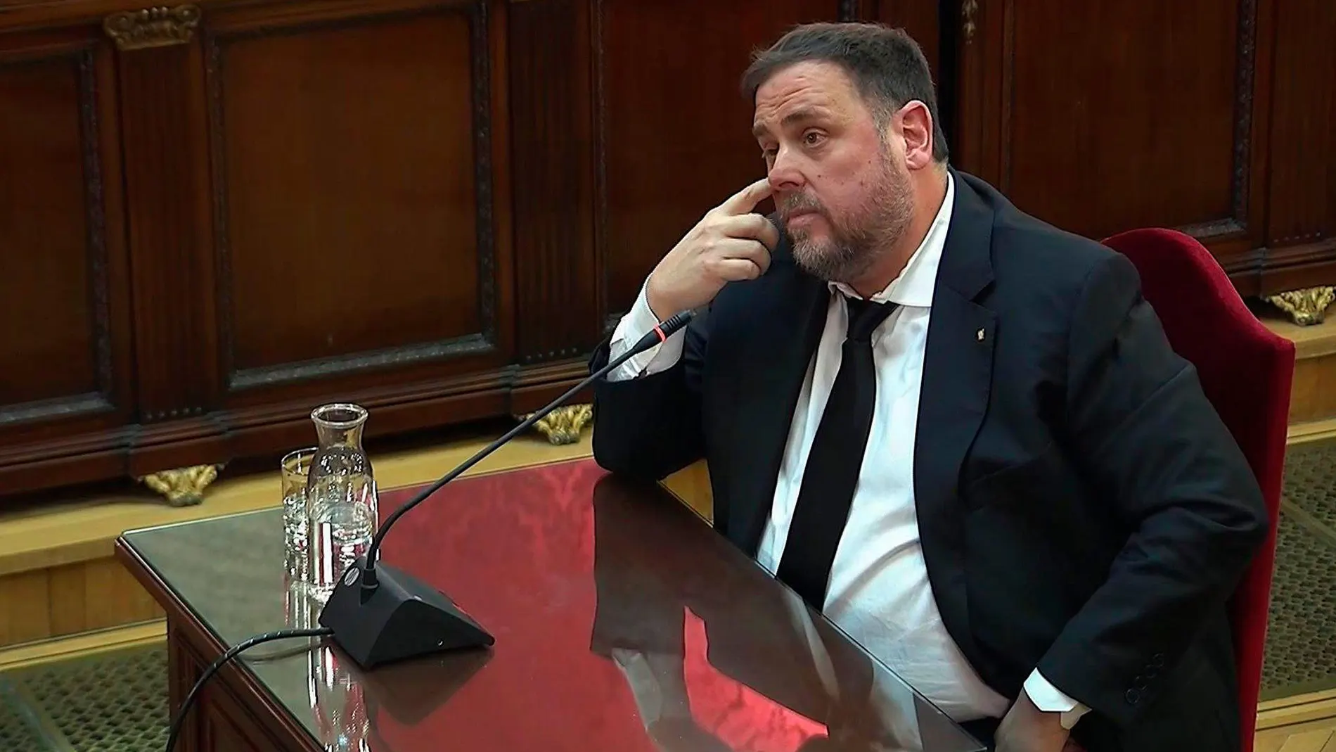 Oriol Junqueras durante la tercera jornada del juicio del “procés”