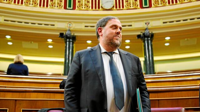 El líder de ERC, Oriol Junqueras, el pasado mes de mayo cuando prometió su cargo como diputado en el Congreso / Foto: Cipriano Pastrano