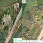 Las dunas de arena de Menie antes y después del desarrollo del campo de golf / Fotos: Ap