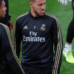 Hazard, en una sesión de entrenamiento reciente con el Real Madrid