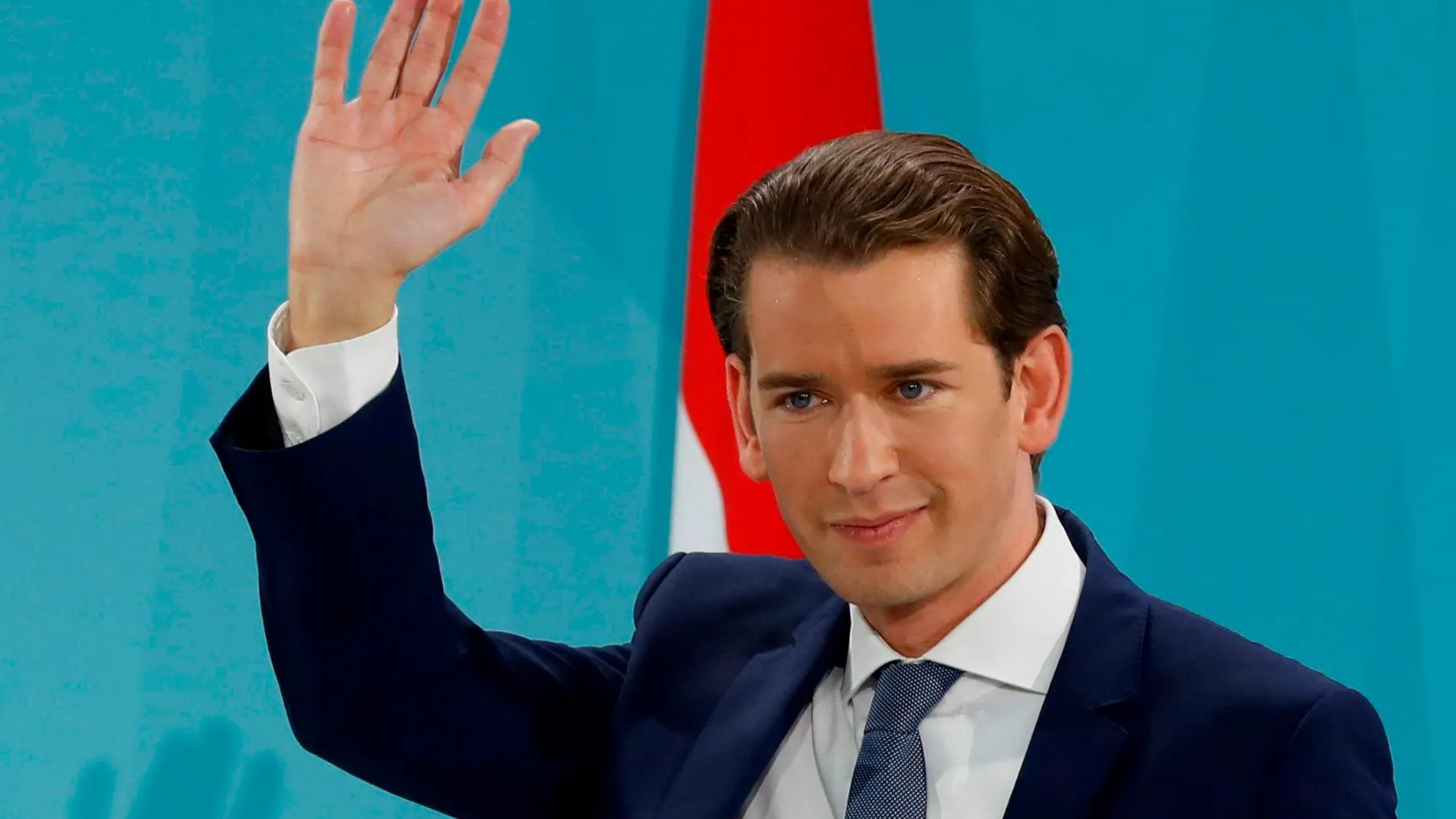 Sebastian Kurz en la rueda de prensa tras conocer los resultados electorales