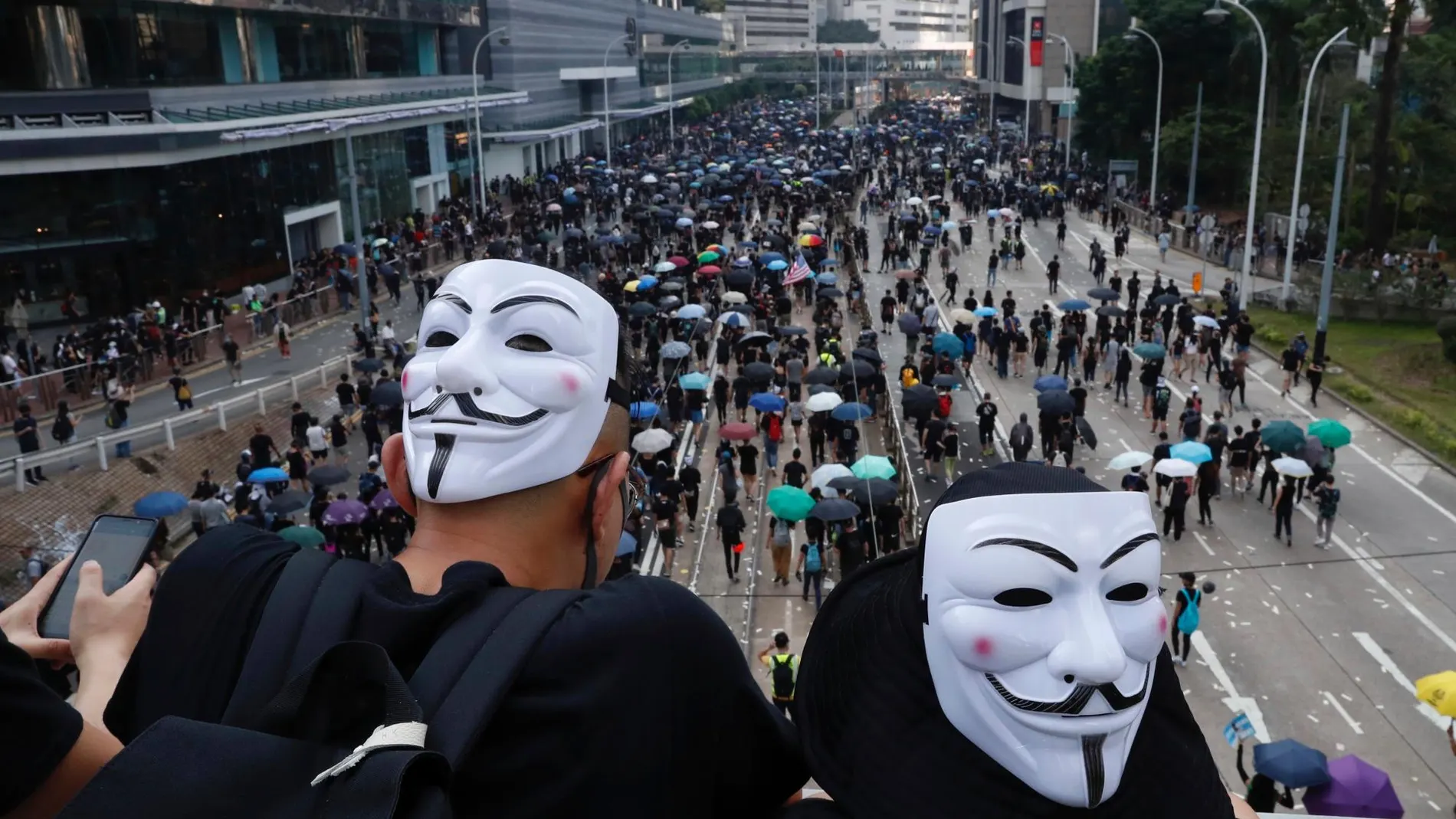 Manifestantes en las calles de Hong Kong/AP