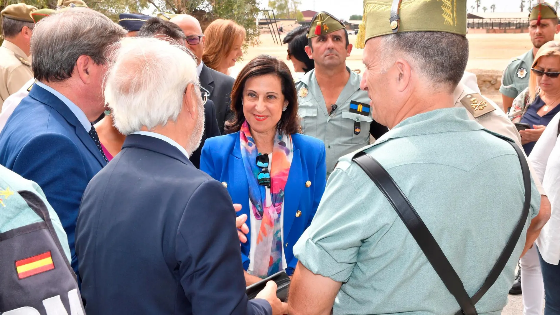 Margarita Robles en la base "Álvarez de Sotomayor", en Viator (Almería) el pasado 20 de septiembre/Foto: Efe