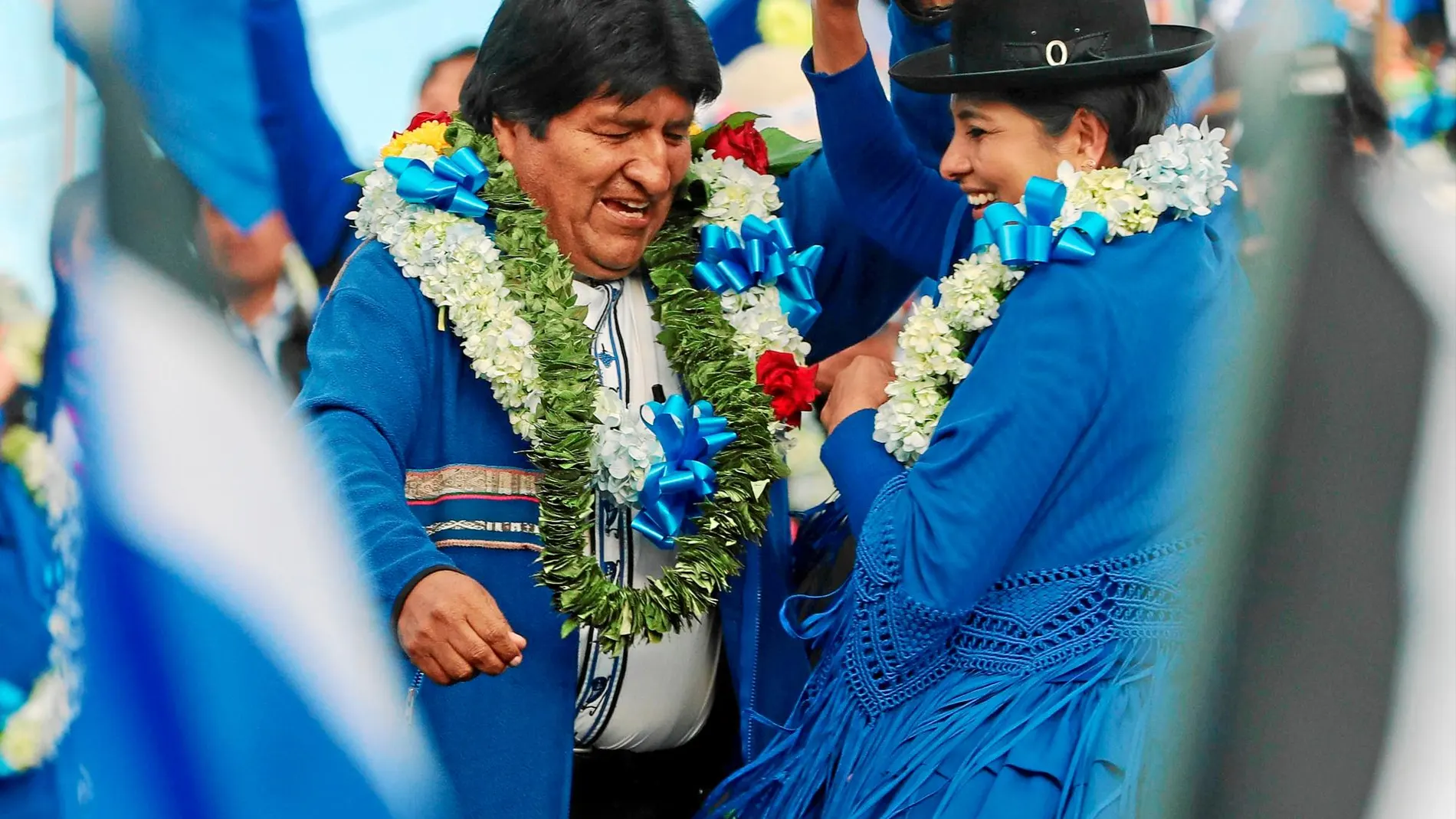 El ex líder cocalero, Evo Morales, en un acto del cierre de la campaña electoral para un cuarto mandato