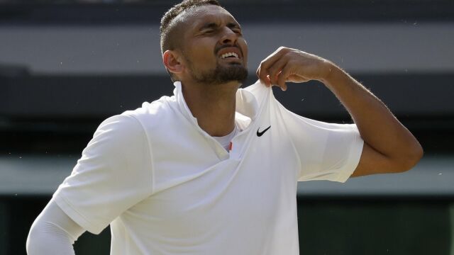 Kyrgios, durante el partido con Nafral