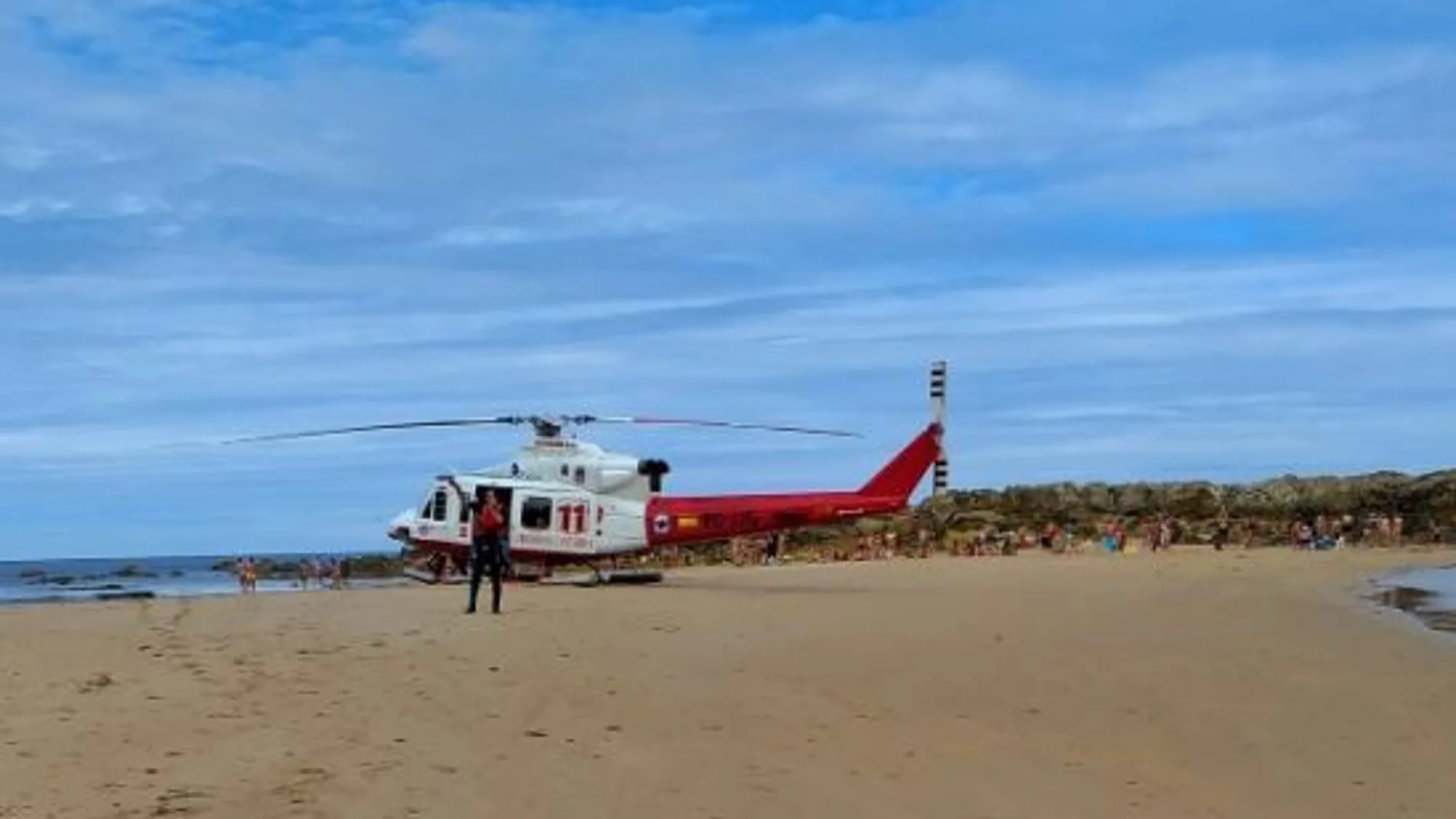 Helicóptero del 112 que ha atendido al vallisoletano