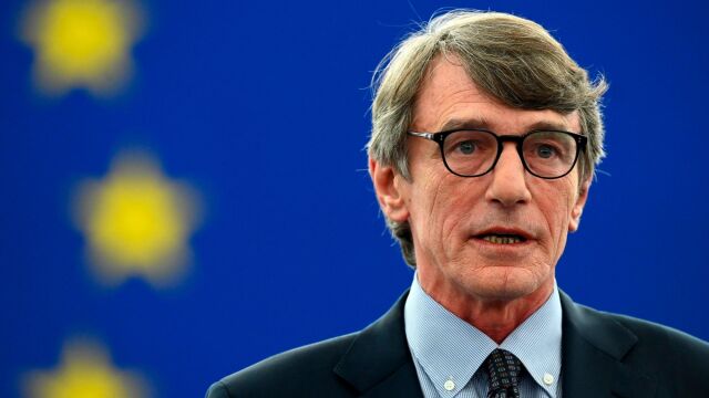 El italiano David-Maria Sassoli, habla tras ser elegido presidente del Parlamento Europeo / Foto: Efe