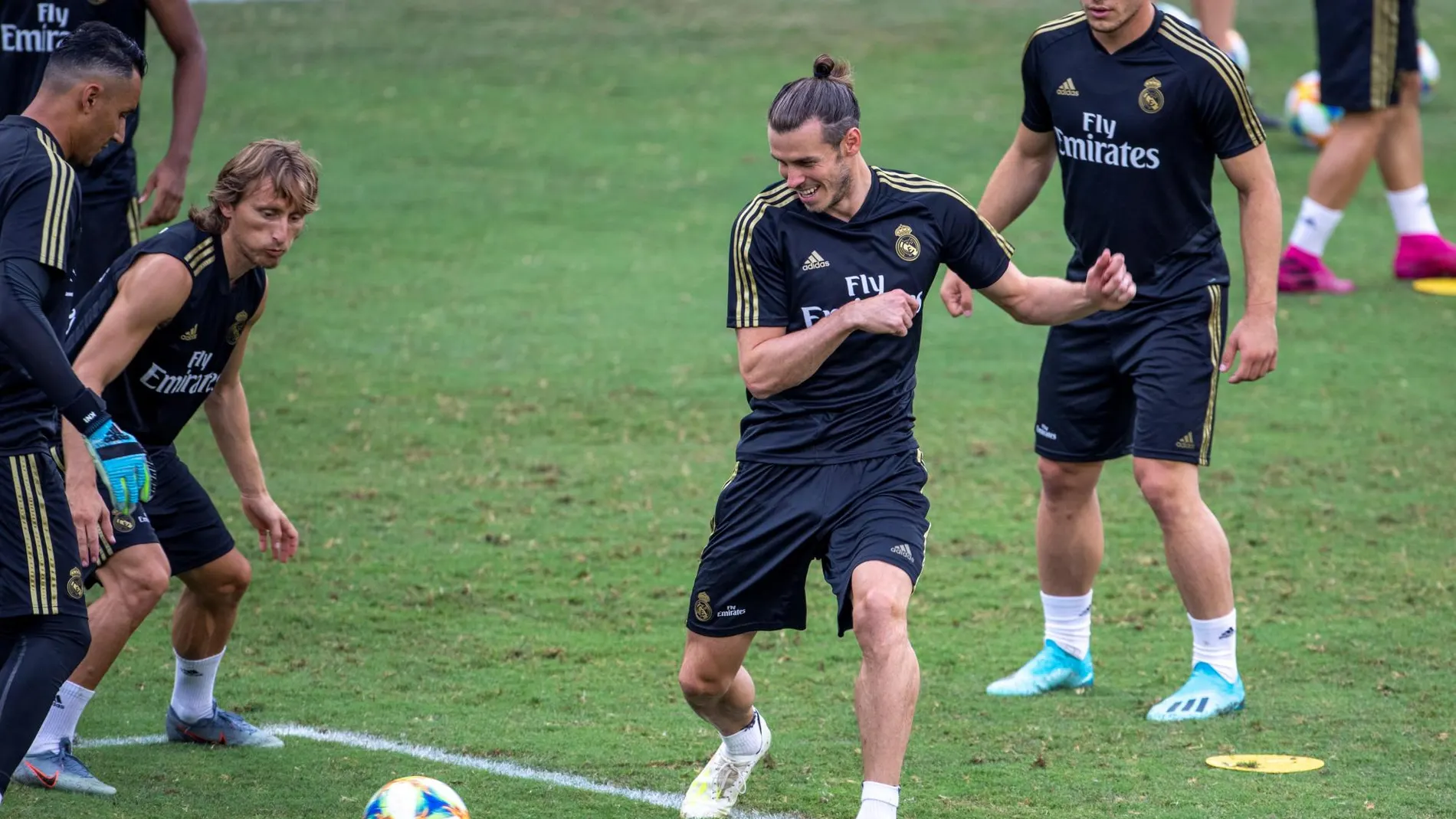 Bale, en un entrenamiento del Real Madrid en Estados Unidos