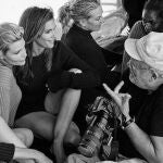 Lindbergh con Eva Herzigova, Nadja Auermann, Cindy Crawford, Tatjana Patitz, Karen Alexander y Helena Christensen