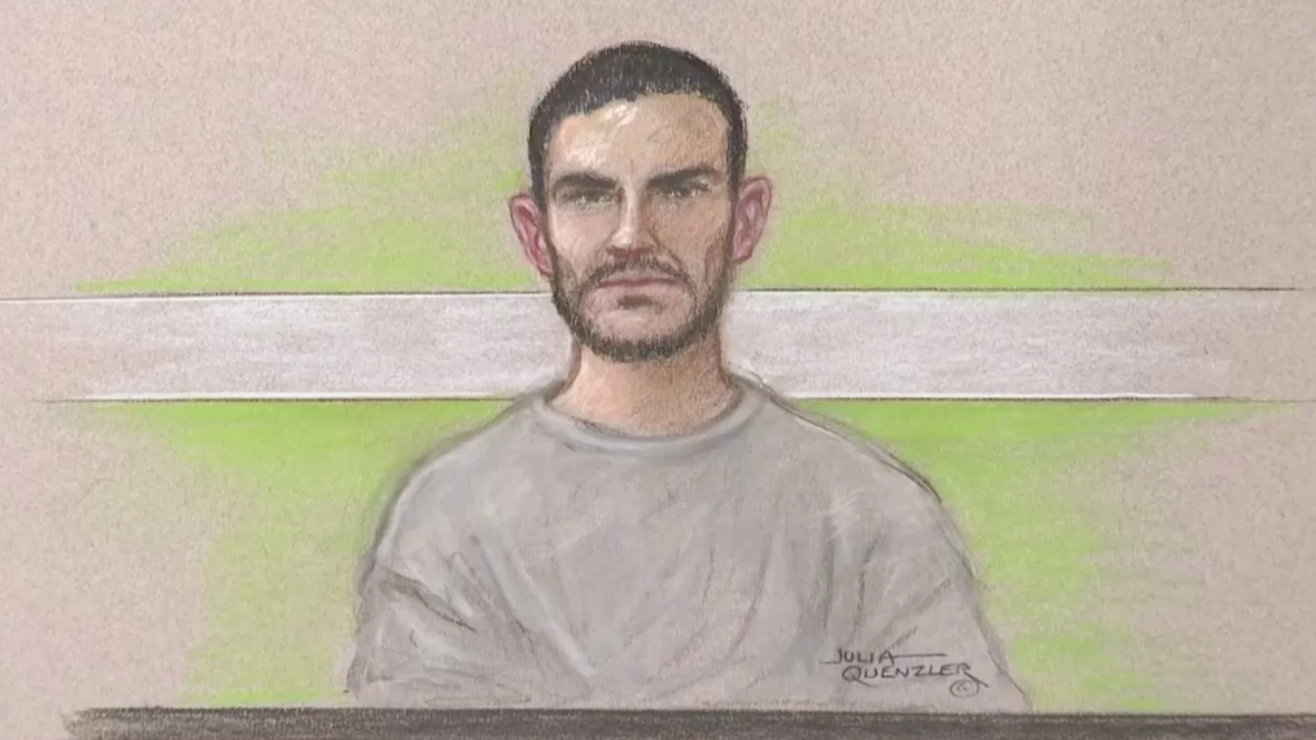 Maurice Robinson, the driver of a truck in which 39 people were found dead, is seen in a courtroom sketch in Chelmsford