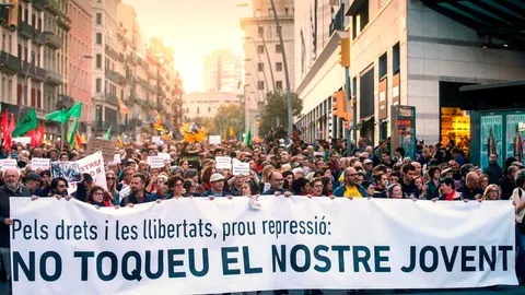 Manifestación hoy de los CDR en Barcelona