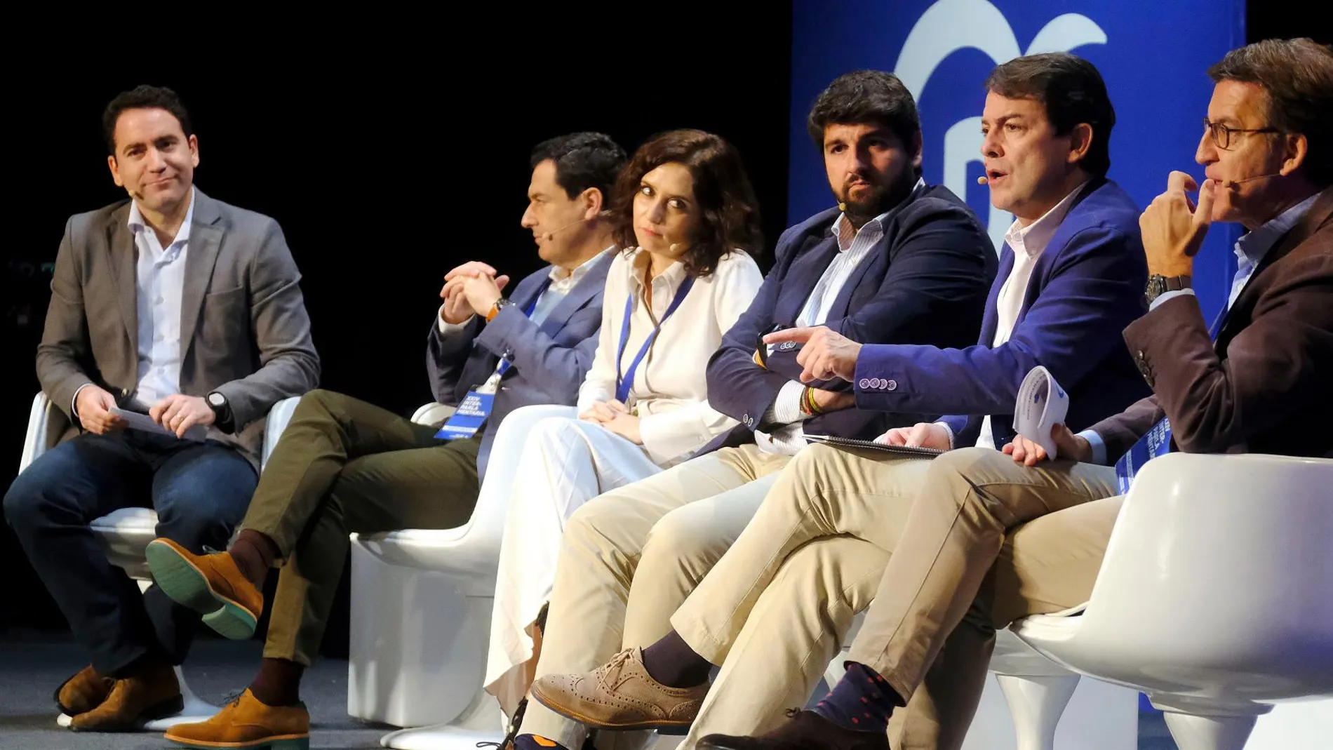 Fernández Mañueco interviene en la mesa redonda moderada por Egea, en la que participaron Feijoó, Moreno, Ayuso y López Miras, en Alicante