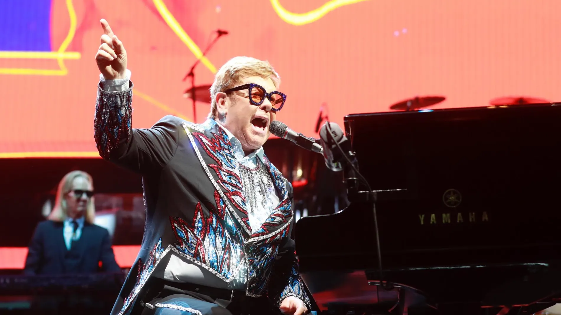 Elton John, durante su concierto en el Wizink Center de Madrid el pasado junio