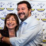 Donatella Tesei y Matteo Salvini tras su victoria en las regionales de Umbría