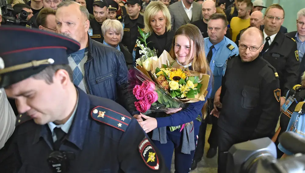 Maria Butina, acusada de espionaje, vuelve a Rusia