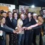 El equipo de Ciudadanos durante la pegada de carteles en las pasadas elecciones autonómicas