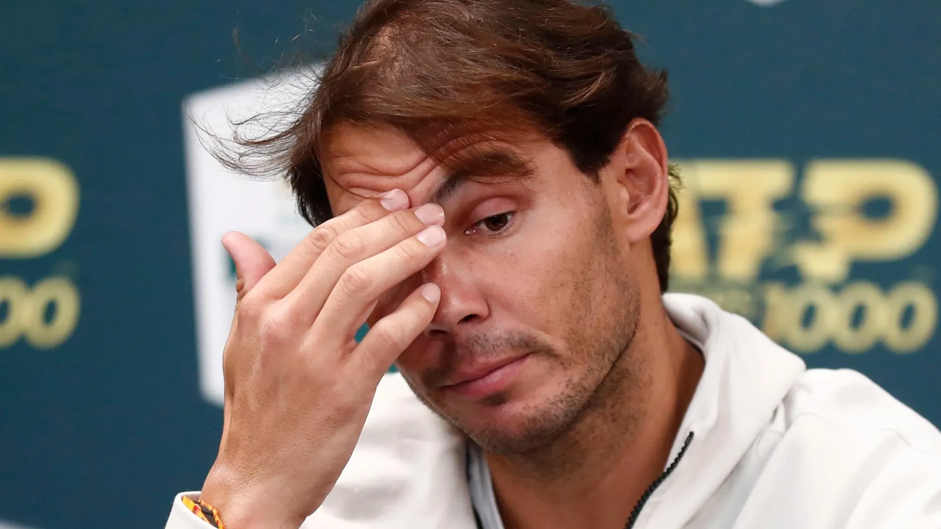 Rafael Nadal durante la rueda de prena tras su lesión/Foto: Efe