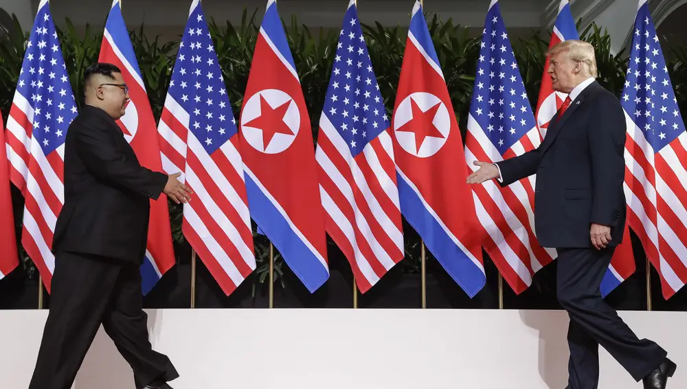 Donald Trump y Kim Jong Un el 12 de junio de 2018, en Singapur