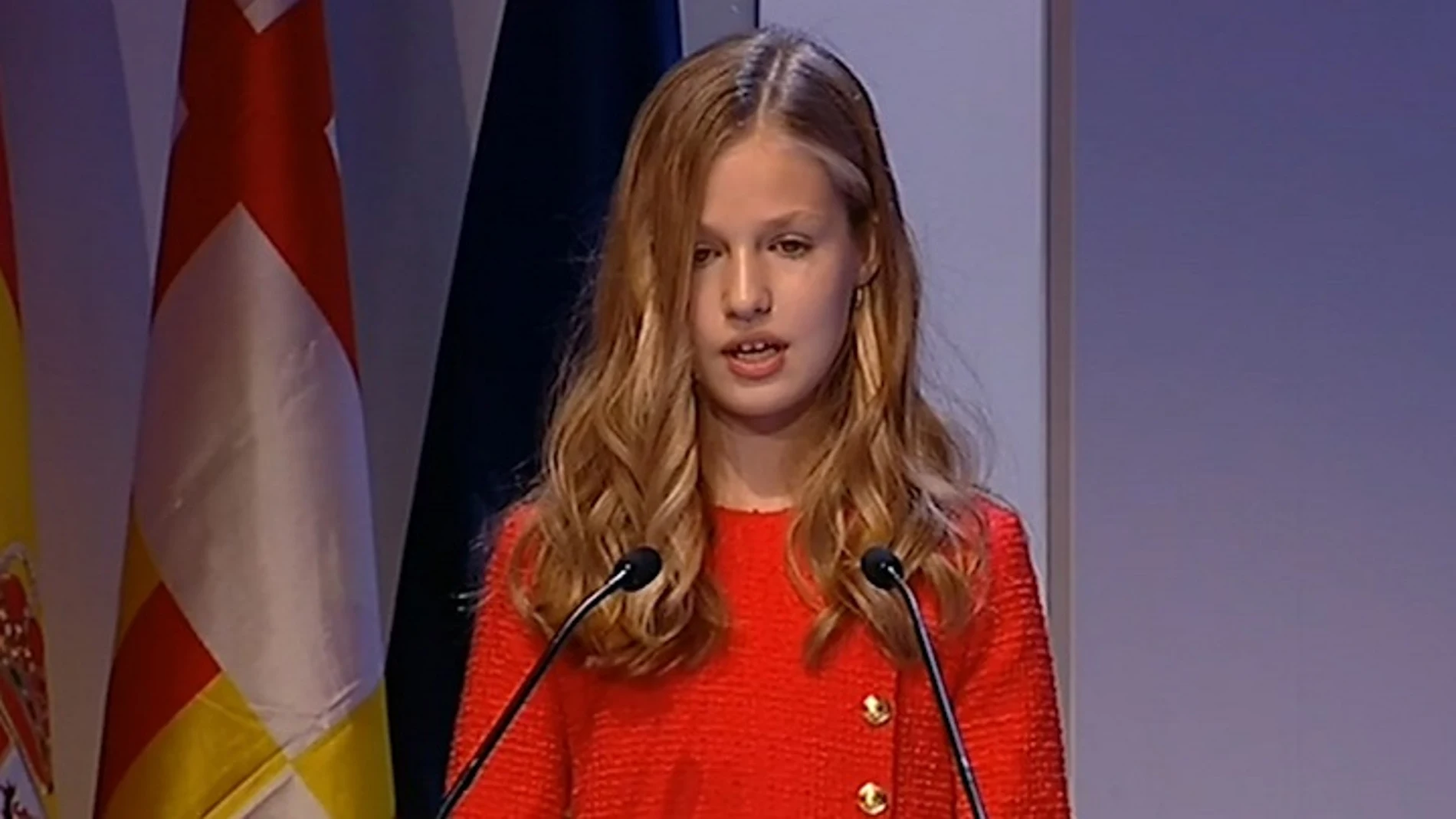 La Princesa Leonor durante su discurso en los Premios Princesa de Girona
