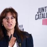 GRAFCAT7771. BARCELONA, 11/11/2019.- La número uno de JxCat al Congreso, Laura Borràs, durante la rueda de prensa que ha ofrecido este lunes para valorar de los resultados de las elecciones generales de ayer. EFE/Enric Fontcuberta