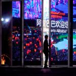 Cuartel general de Alibaba durante la celebración del Día del Soltero, en la ciudad china de Hangzhou