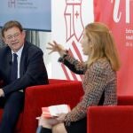 GRAFCVA9563. ALICANTE, 12/11/2019. El President de la Generalitat Valenciana,Ximo Puig,y la experta en Inteligencia Artificial,Nuria Oliver,durante la presentación de la Estrategia en Inteligencia Artificial de la Generalitat Valenciana.EFE/ Morell