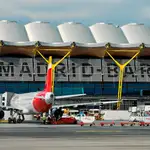 Los aviones de la compañía Iberia en el aeropuerto Adolfo Suárez Madrid-Barajas